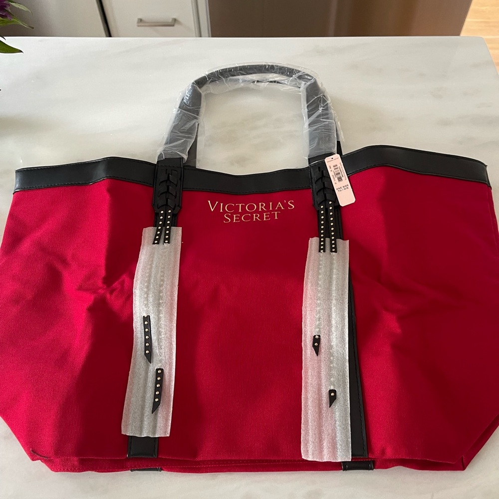 Victoria's Secret Red Canvas Tote Bag